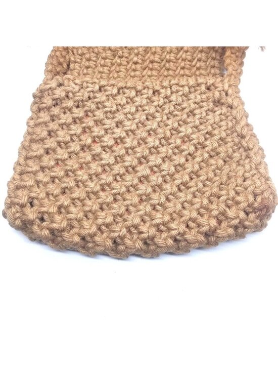 Handmade Macrame Purse Shoulder Bag Fold Over Flap Ceramic Tile Boho Hippie - Picture 7 of 8